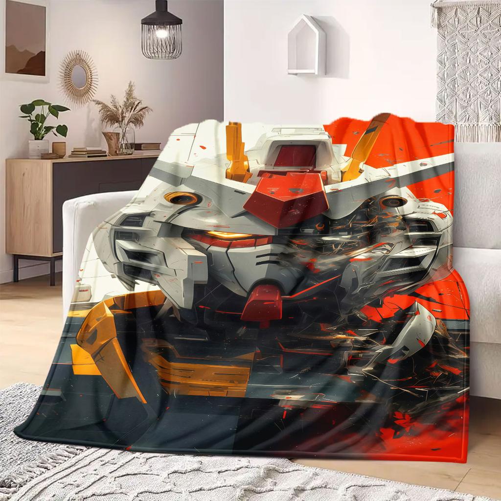 Gundam Universal Century Flannel Blanket Warm,Comfortable,Suitable for Bedrooms,Sofas,Beds,Chairs,Picnics,Travel