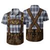 Men's Short Sleeve Button Down Shirt with Vintage Festival Print Relaxed Fit Casual Party Top for Everyday Wear