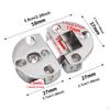 2 Pack Cabinet Hinges, Heavy Duty Hardware, Rounded Edge Folding Table Hinges for Sewing Machine