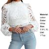 Ladies Tops with Zipper Sexy Hollow Design Long Sleeve Fashion Lace Blouses