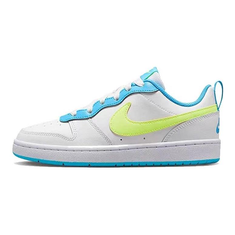 New Nike Court Borough Low 2 GS 'White Baltic Blue Volt' BQ5448-122