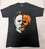 Michael Myers Half Mask Half Jack-O-Lantern Face Men's Shirt Halloween II Tee