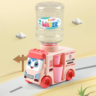 Mini Water Dispenser Bus 2 In 1 Press To Get Water Out Bottle Replaceable Pretend Play Funny Kids Water Dispenser Toy Children Gift