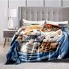 1pc Black Blanket Lovely Cat Printed for Home Living Room Bedroom Decoration New Year Christmas Gift Birthday Gift