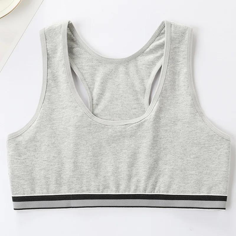 

Спортивный бюстгальтер для девочек, нижнее белье, беспроводной спортивный бюстгальтер для девочек-подростков, тренировочный бюстгальтер для молодых девочек, От 8 до 14 лет one size серый