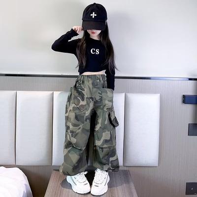 Sweatpants Long Cargo Pants Girls Wide Pants Kids Dance Costume Casual Pants Loose Fit Straight Lavender Pants Toddler Girl