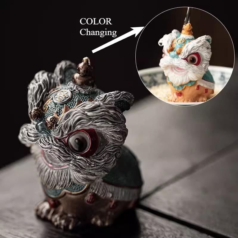 

Creative Colour-Changing Tea Pet Chinese Lion Dance Prosperity Desktop Ornament Home Tea Ceremony Accessories