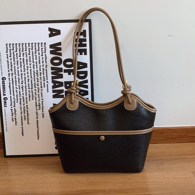 

New Portable Vegetable Basket Bag Fashion Versatile Trend Niche High-end Shoulder Underarm Bag Tote Bag чёрный