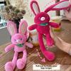 Pull Strawberry Ears Rabbit Keychain Animal Plush Doll Pendant Creative Gift