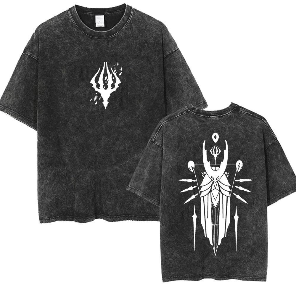 

Vintage Washed Cotton T Shirts Game Hollow Knight High Quality Clothing Tshirt Unisex Women Casual Fashion Cotton Oversized Tshirt S