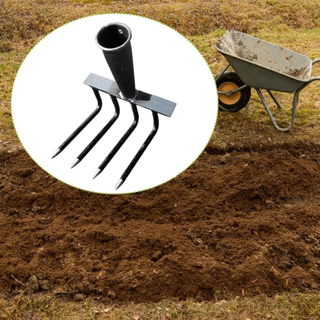 Garden Rake Head Leveling Mulch Leaf Rake Heavy Duty Accessories Hand Weeder Loosening Soil for Backyard Lawn