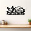 1pc Metal Sphynx Cat Rose Wall Art Living Room Garden Zoo Decor Christmas Halloween Gift for Cat Lovers