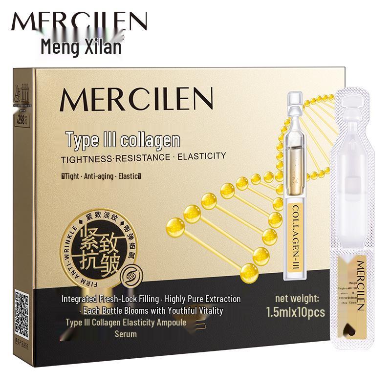 Mengxi Lan Kollagen aufpolsternde Ampulle: Straffendes, Anti-Falten, Feine Linien reduzierendes, Feuchtigkeitsspendendes Serum