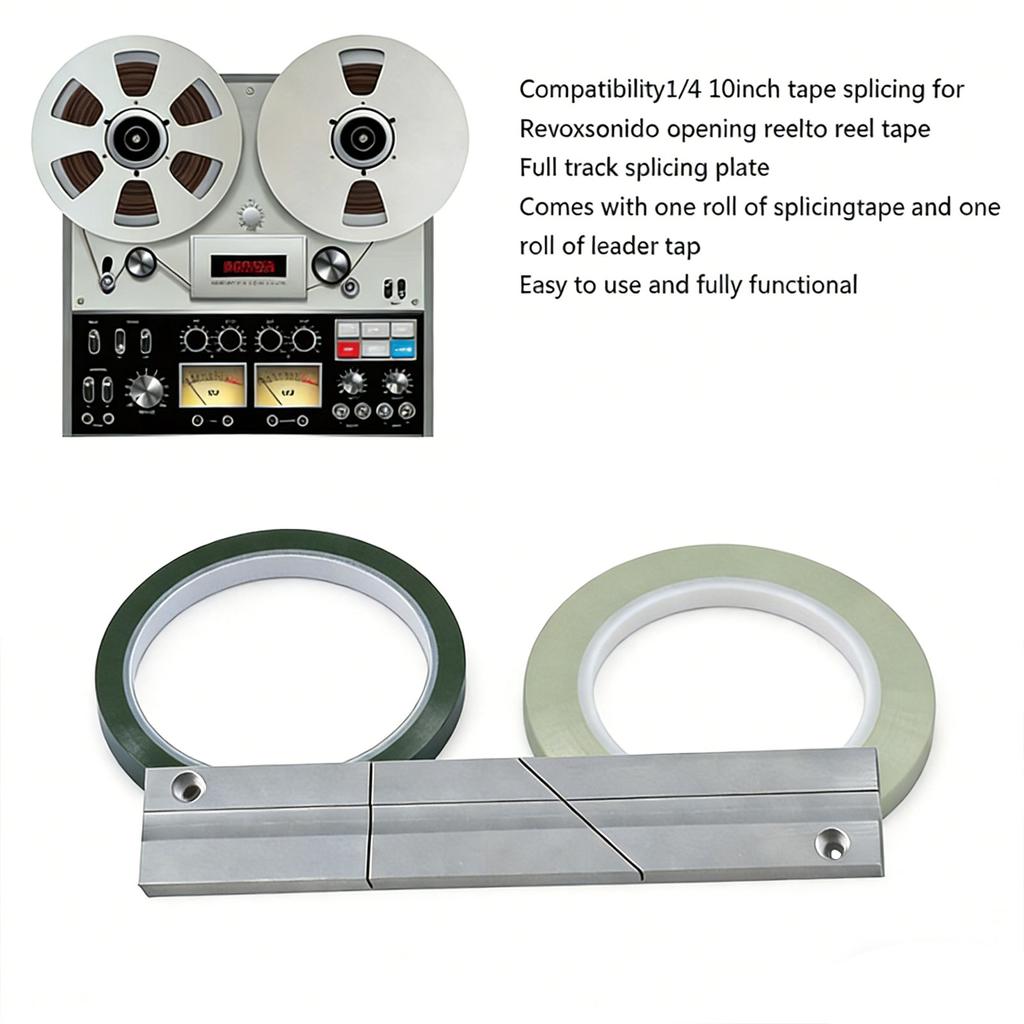 1/4 10 Inch Tape Splicing Set Open Reel Tape Splicing Block Open Reel Sound Splicing Tape Splicing Block Accessories