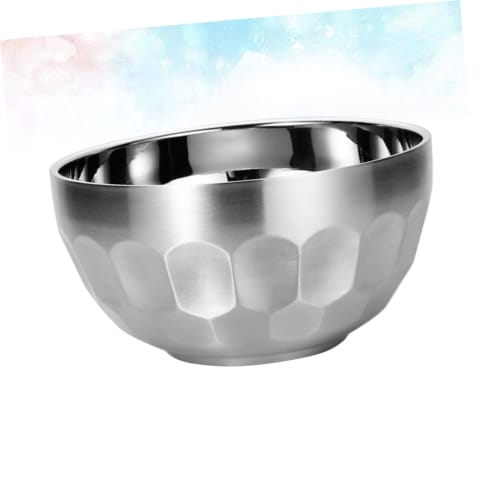 MUCKLILY 2-Piece 304 Stainless Steel Bowl, Double Insulated Bowl, Steel Insulated Bowl, Double-Layer Soup Bowl, Steel Serving Bowl, Vacuum Noodle Bowl