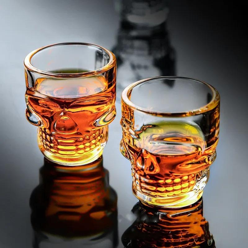 Halloween Gifts Skull Head Shot Glass Cup Creative Clear Crystal Wine Cup  Liquor Whisky Vodka Beer Steins for Party Bar