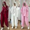 Damski Zestaw 2-częściowy Bluza z kapturem Top Spodnie z szerokimi nogawkami Spodnie Bluza z kapturem Zestaw Sportowy Paski Stroje Dres