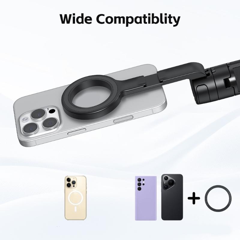 Aluminum Magnetic Phone Tripod Stick With Cold Shoe Mount And Fast Release Design For Content Creators
