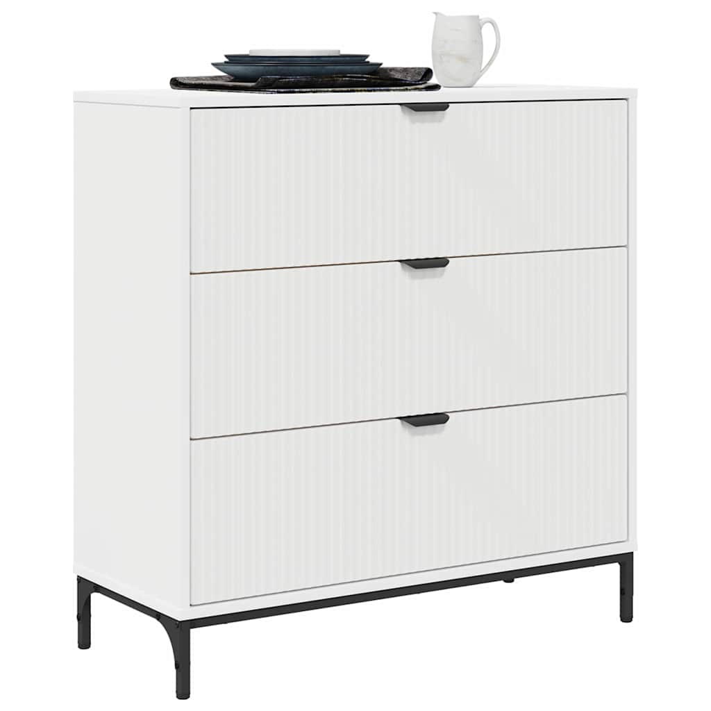 Sideboard White 79.5 X 33 X 82 Cm Engineered Wood