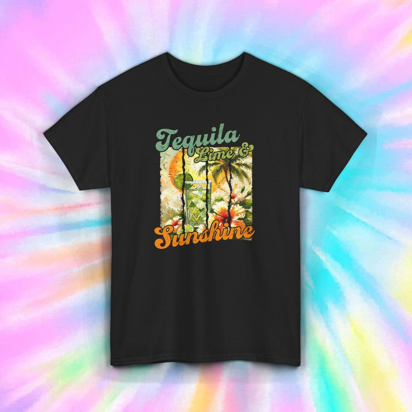 Tequila Lime Sunshine Shirt Tropical Margarita Vacation Party Tee S-5XL XXXXL