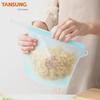 Leakproof Silicone Food Storage Bags - Ready-to-Use Vacuum-Sealed Ziplock for Fresh-Keeping