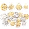 2pcs Stainless Steel Sun Moon Charms Sun Flower Charms Pendants For DIY Jewelry Making Earrings Necklace Accessories Supplies
