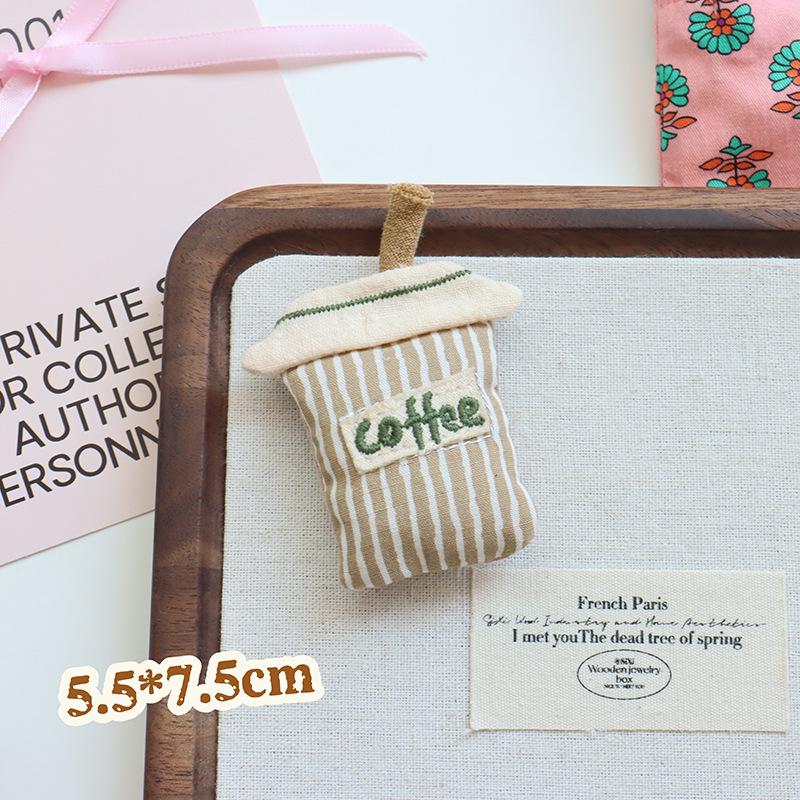 Korean Mori Series Floral Brooch: Handmade Cotton Linen with Apple, Mushroom, and Bear Design