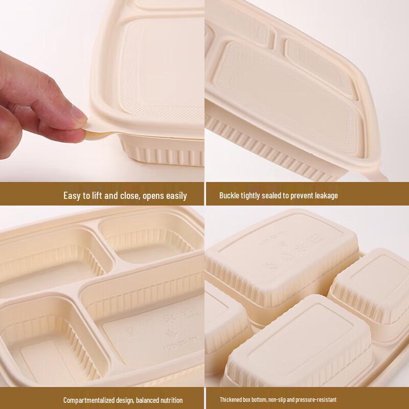 Zebian Corn Starch Disposable Bento Boxes