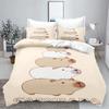 Neuer 3D-Druck Kawaii Tier Capybara Bettwäscheset Jungen Mädchen Einzel- Queen-Size Bettbezug Kissenbezug Bett Kinder Erwachsene Heimtextilien