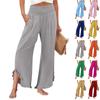 Womens Palazzo Pants Summer Casual Flowy Wide Leg Trousers Beach Travel Vacation Outfits