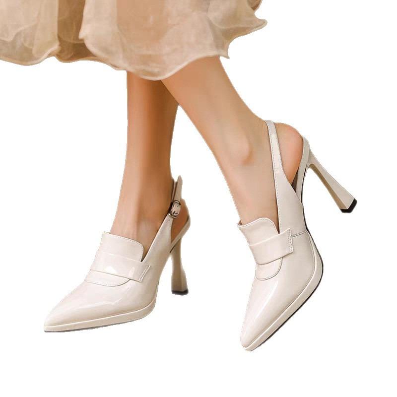Comfortable High-heeled Shoes. Women's New Style Thin Heel Pointed-toe Slip-on Sandals. Devotion