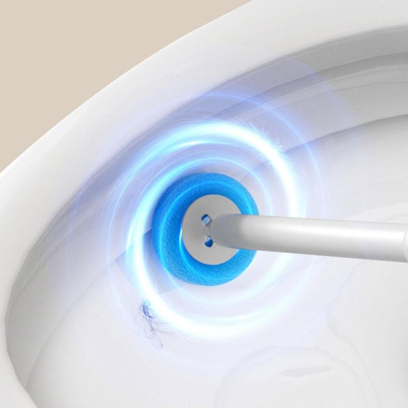 Automatic Spin Toilet Scrubber Motorized Toilet Brush Wall Mounted Design Replaceable Brush Head for Deep Cleaning