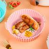 Reusable Fryer Basket 8-inch Round Silicone Fryer Liner with Dual Handles Non-stick Heat Resistant Baking Tray Reusable