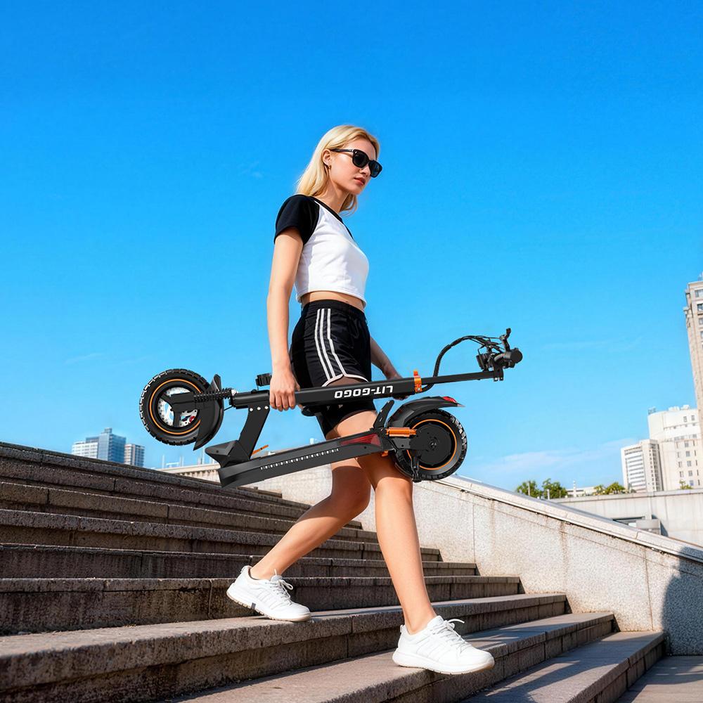 Electric Scooter LIT-GOGO M4 10" Tire 800W Peak Motor Foldable Adult Electric Scooter 48V 13Ah Smart APP Connectivity Max Range 40Km