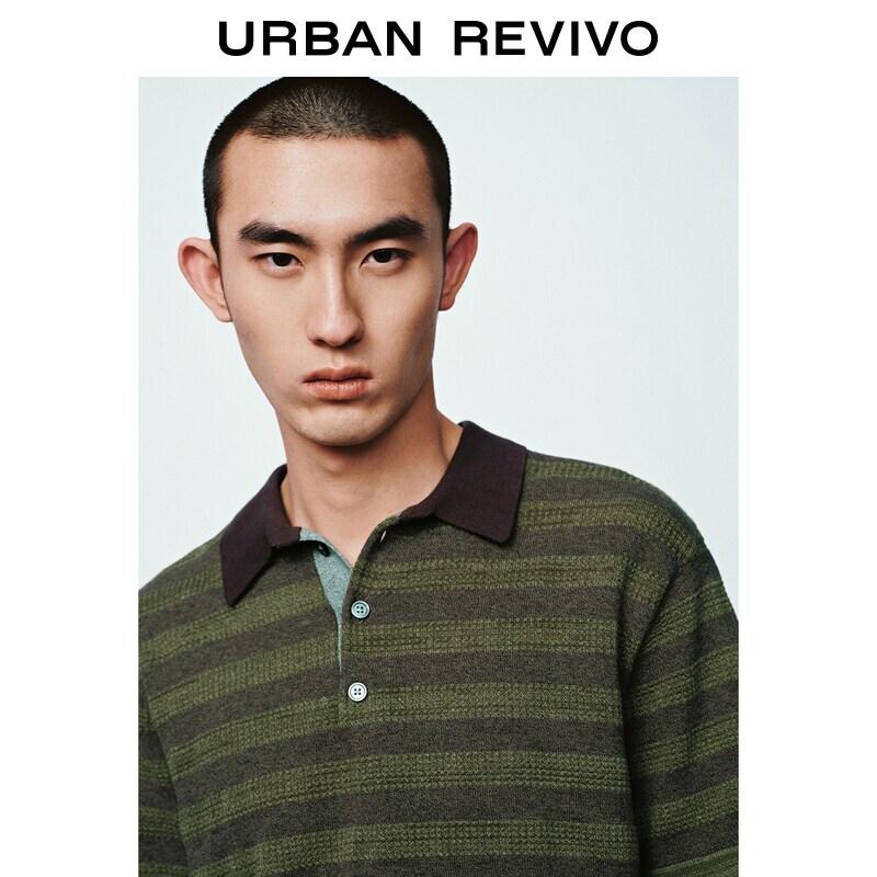 UR2026 Men's Summer Striped Half-Placket Knit Shirt
