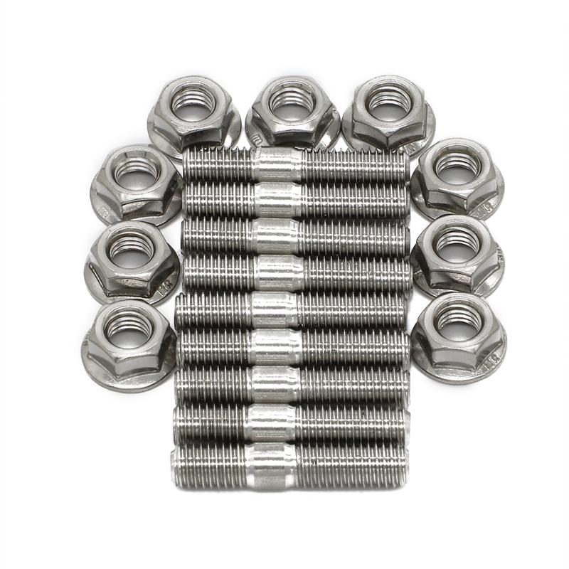 M8*40 Exhaust Manifold Stud For Honda Civic Acura Integra V3 B D Series Stainless Steel Stud Serrated Bolts Nut Screw
