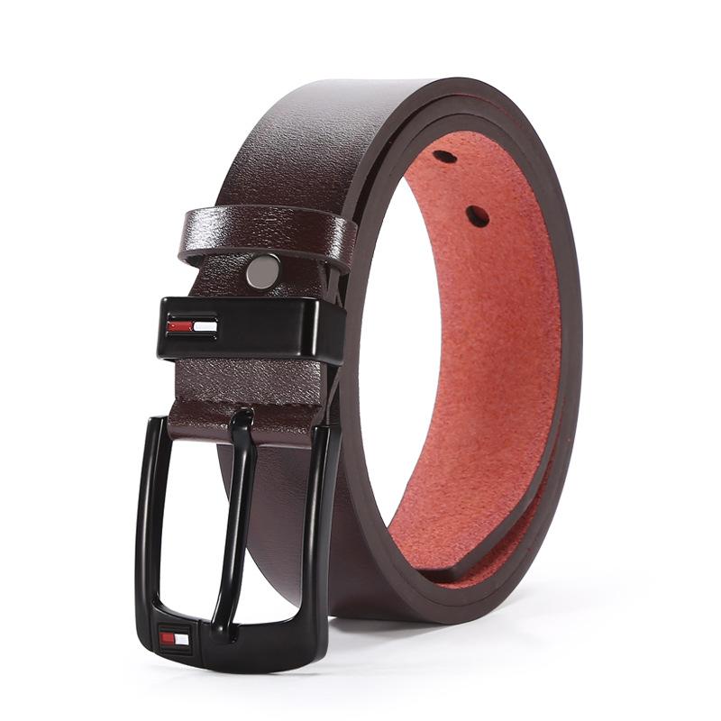 Belt Men'S Oil Drop Pin Buckle Microfiber Belt Business Belt Stall