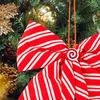 Candy Stripes Christmas Bows for Wreath Red And White Candy Cane Stripes Bow for Garland Wedding Party Staircase Fireplace Indoor Outdoor Decor
