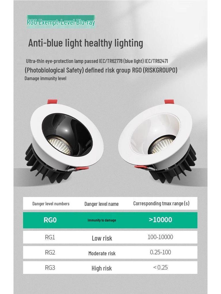 Anti-Glare LED Recessed Wall Washer Downlight, 75-90mm Cutout