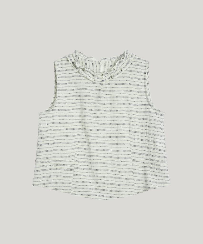 Poeteuseoul Vintage Frill Sleeveless Blouse_Navy
