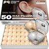 PQ Wax Ear Plugs for Sleeping, Swimming - 50 Noise Cancelling Silicone Gel Wax Earplugs for Sleep and Swimmers, Sound Blocking 32Db, (50-Pillows), Col