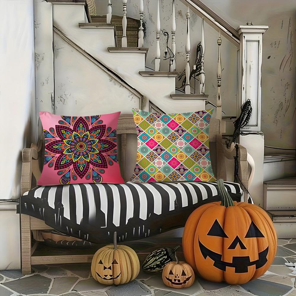 Federa per Cuscino Stile Mandala Impressionista Classico Stampa Federa Copricuscino per Divano Soggiorno Decorazione Camera da Letto