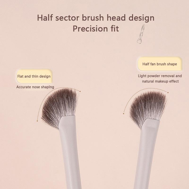 Halbmondförmiger Nasenschattenpinsel Weich Tragbar Abgewinkelter Nasenkontur Verblenderpinsel Professionelle Highlighter Rouge Make-up Werkzeuge
