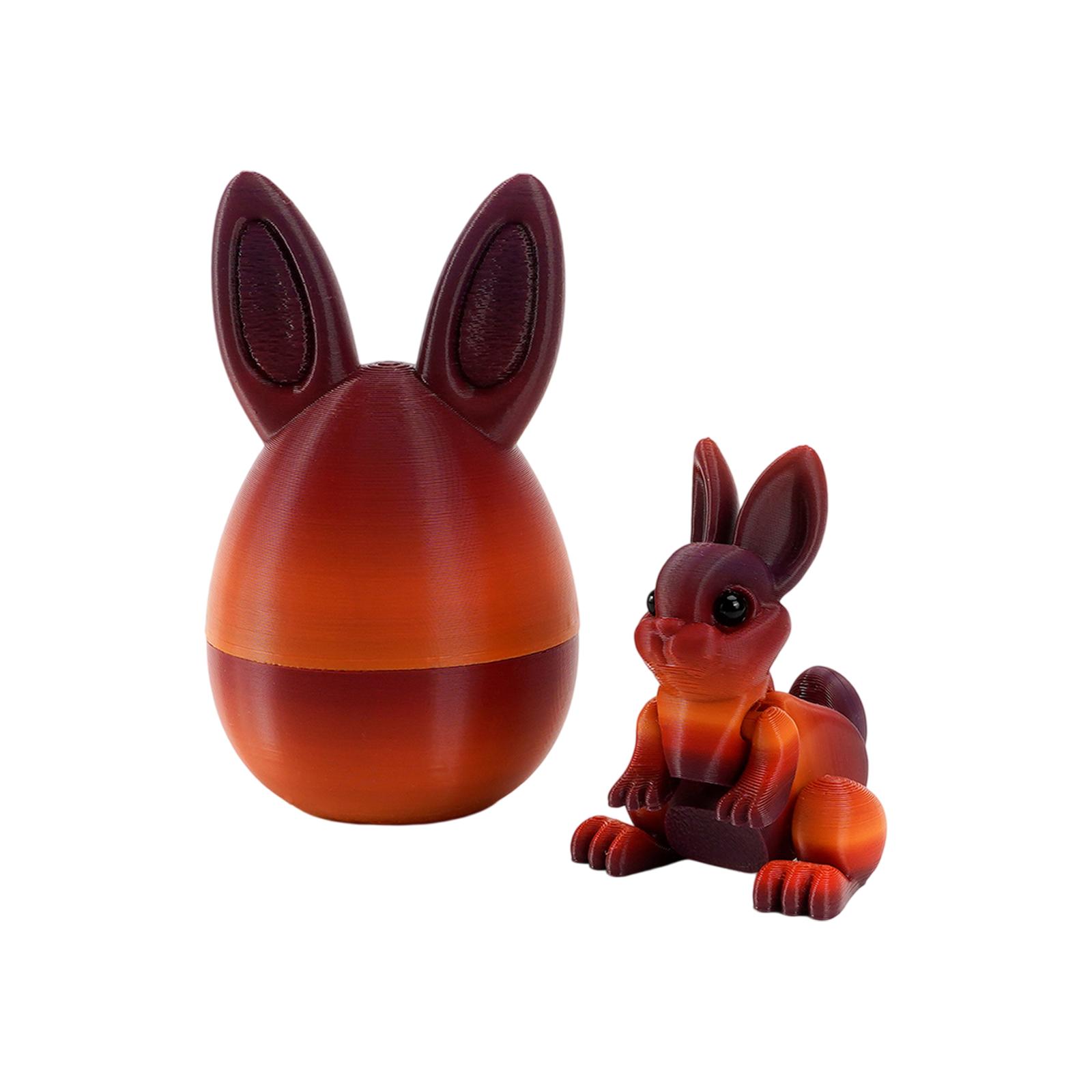 3D Printed Easter Eggs, Including A Bunny, Easter Surprise Bunny Eggs, 3D Printed Animals, Easter Basket Stuffing, Stress-relieving Toy Gifts.6pcs