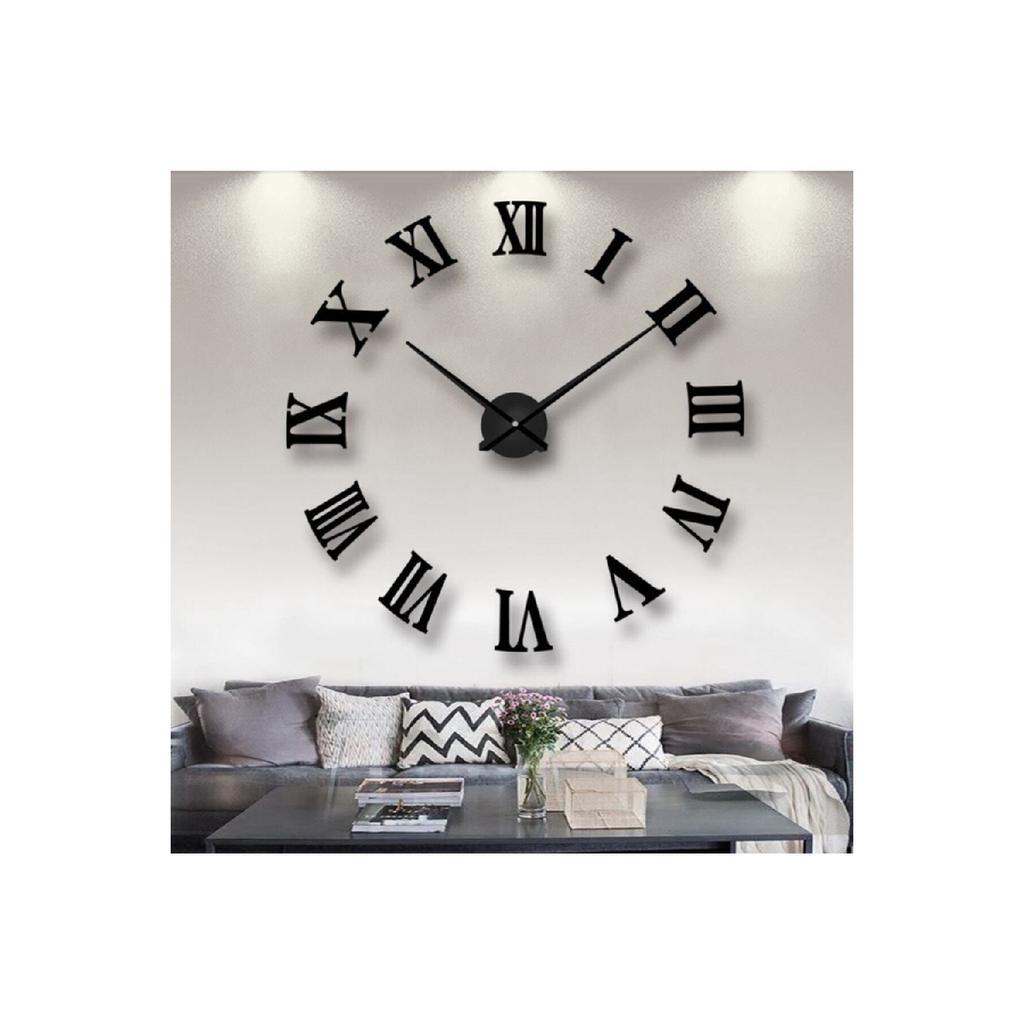 Ceas de perete 3d cu numere romane Time Collection (negru)