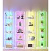 Corners Shelf with LED Light, 6-Tier Corner Bookshelf, Industrial Corner-Ladder Shelf, Modern Display Shelf for Living Room