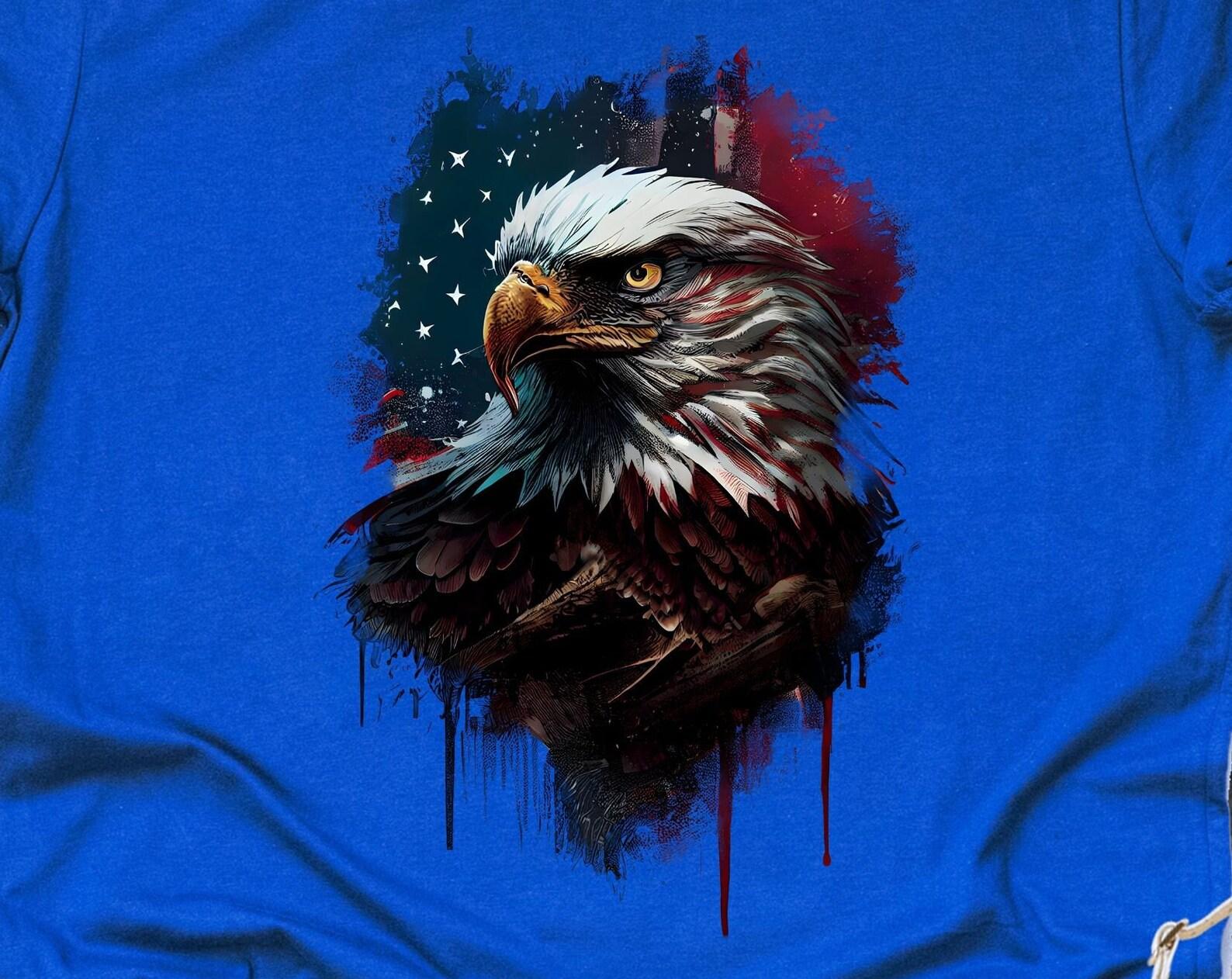 American Eagle, patriotic tshirt, American eagle shirt, USA tshirt, Americana decor M