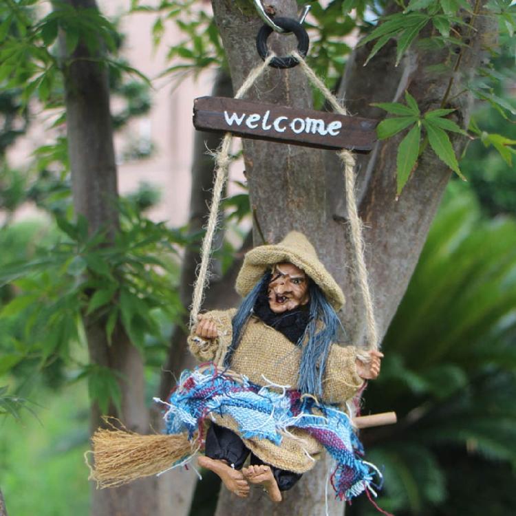 Desk Sculpture Toy High Quality Plastic Made Decorations Cute Hanging Witch