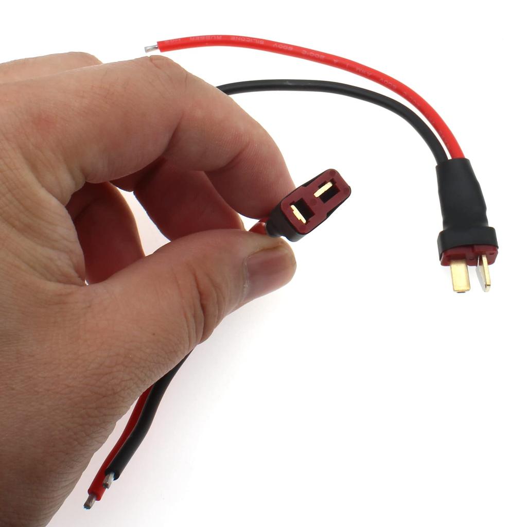CM Hardware 2-Pair 16AWG1.5mm Square Male & Female T-Type Extension Cord Connectors for RC LiPo (12cm)