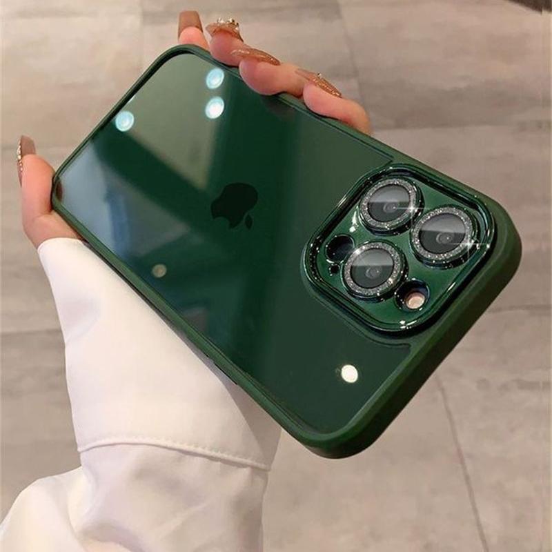 Husă transparentă cu sclipici de lux diamant pentru Iphone 14 13 12 11 Pro Max Plus Protecție lentile Huse de protecție antișoc